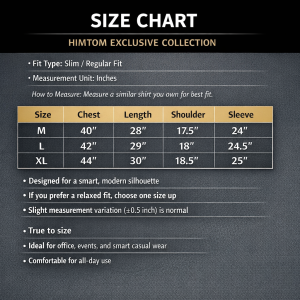 SIZE CHART – HIMTOM EXCLUSIVE COLLECTION
